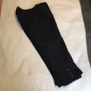 Ann Taylor black capris-buttons at bottom of legs